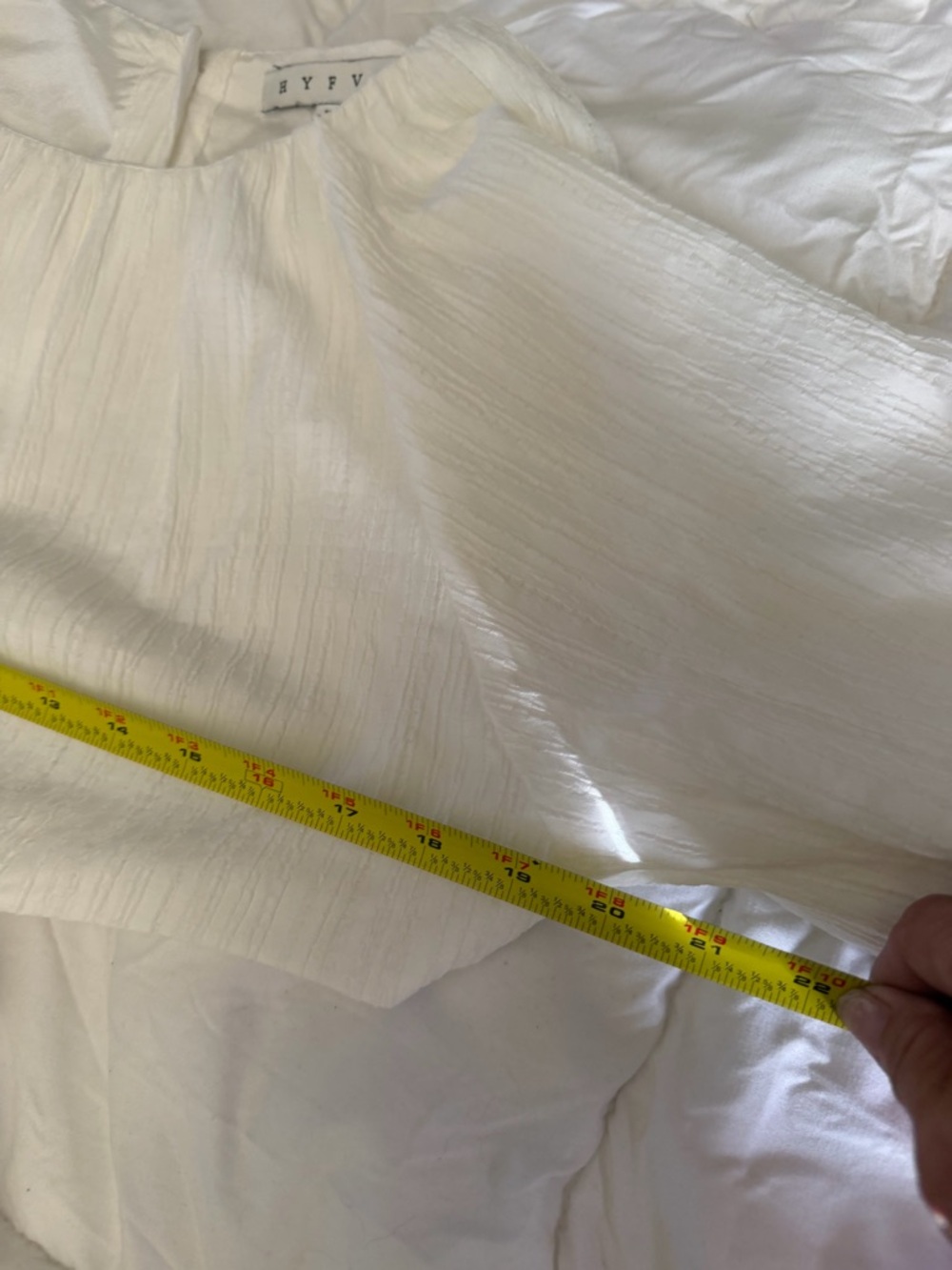 HYFVE white Puff Sleeve Cutout Midi Dress - Picture 7 of 9